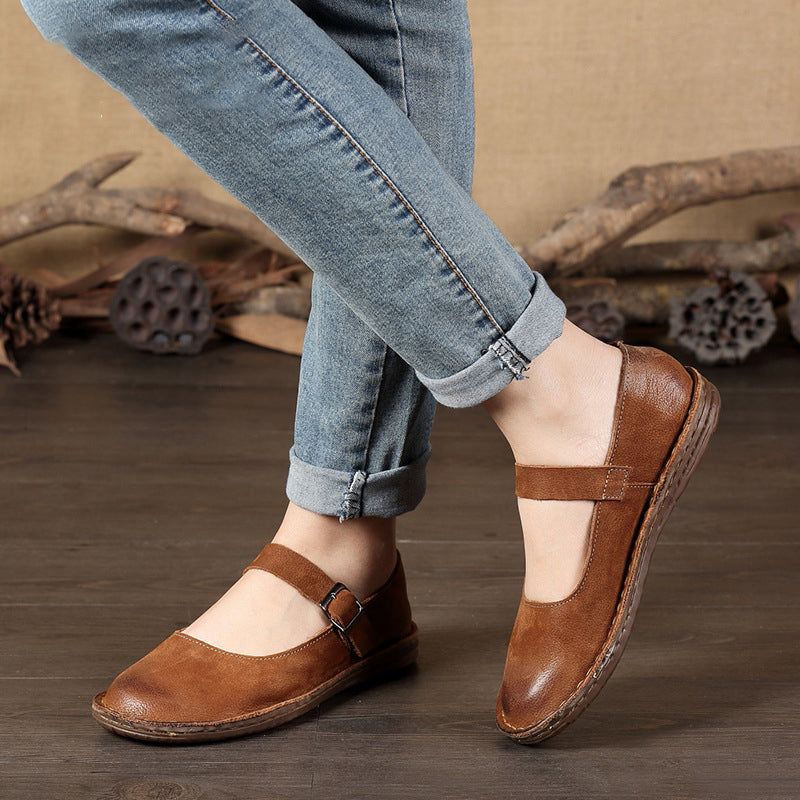 Handgefertigte Retro Flachschnalle | Geschenk Schuhe | 35-42