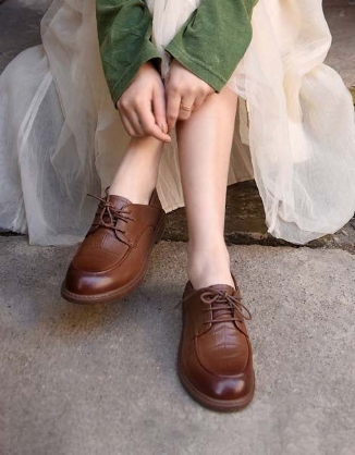 Handgemachte Bequeme Vintage-loafer Mit Schnürung