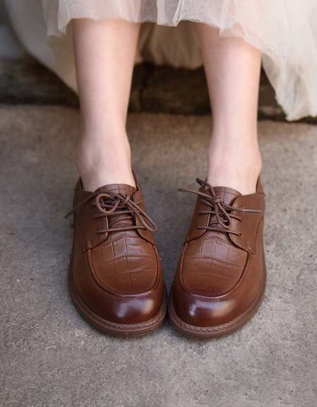 Handgemachte Bequeme Vintage-loafer Mit Schnürung