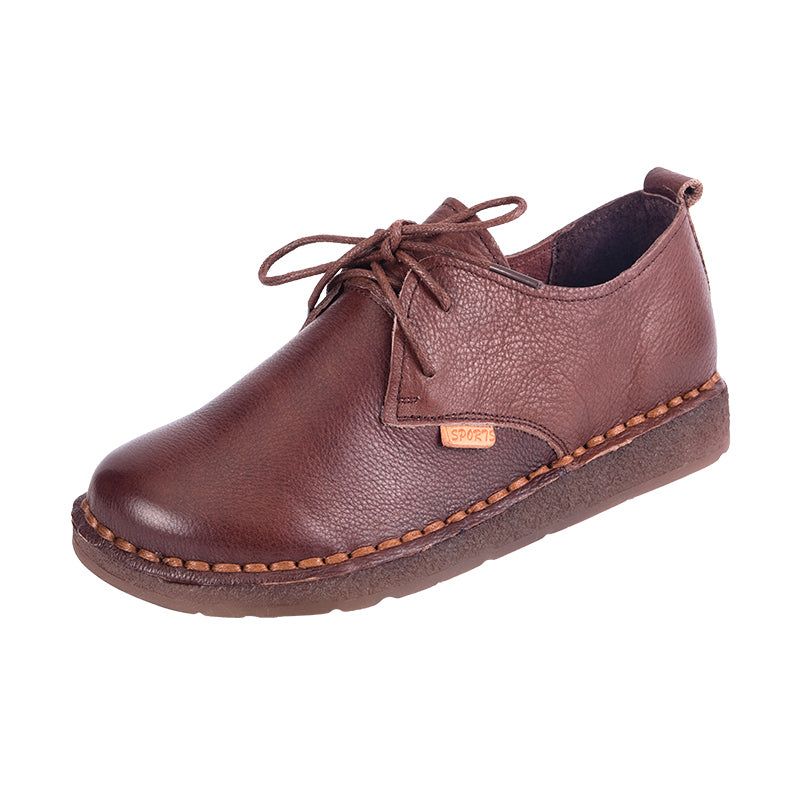 Handgemachte Flache Schnürschuhe Für Damen Retro 35-43