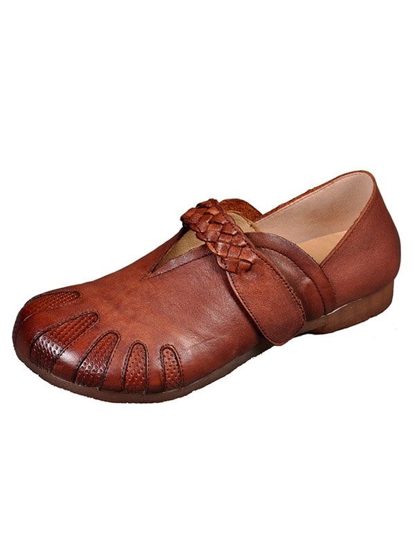 Handgemachte Weiche Retro-flache Damenschuhe