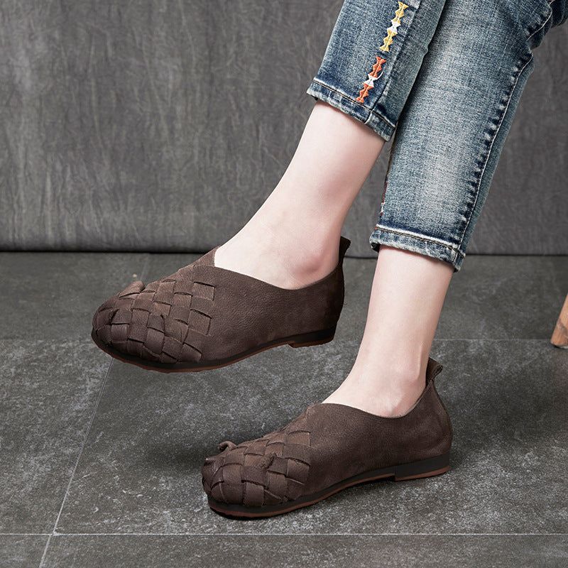 Handgewebte Retro-flats Für Damen