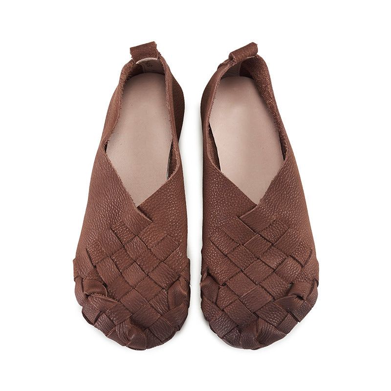 Handgewebte Retro-flats Für Damen