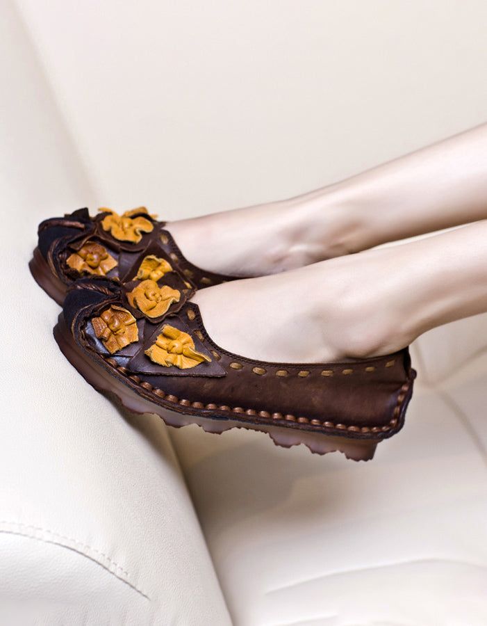 Handmade Flowers Bequeme Retro-flachschuhe