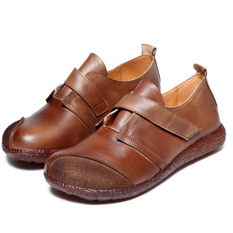 Herbst Retro Leder Lässig Flache Damenschuhe | Geschenk Schuhe