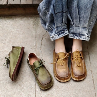 Japanisches Retro-leder Mit Weichem Boden Lässiges Nähen Von Damenwohnungen | Geschenkschuhe