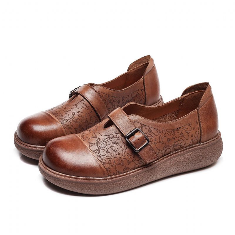 Leder Handgefertigte Retro Flache Schuhe | Geschenk Schuhe