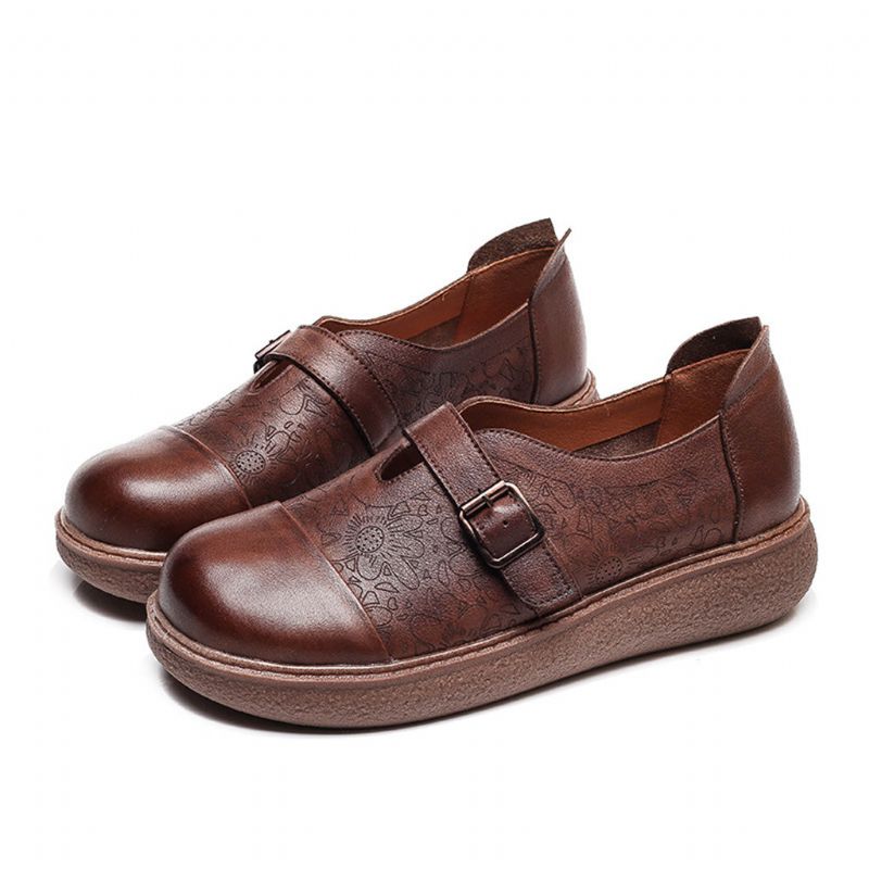 Leder Handgefertigte Retro Flache Schuhe | Geschenk Schuhe