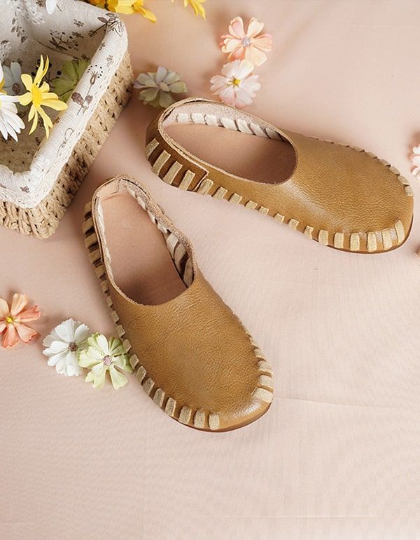 Retro-flats Aus Geflochtenem Weichem Leder Mit Springseil