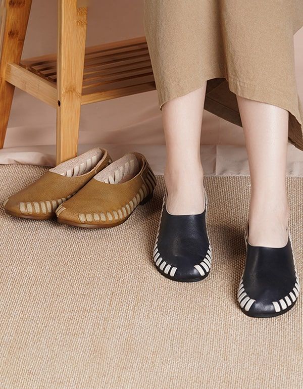 Retro-flats Aus Geflochtenem Weichem Leder Mit Springseil