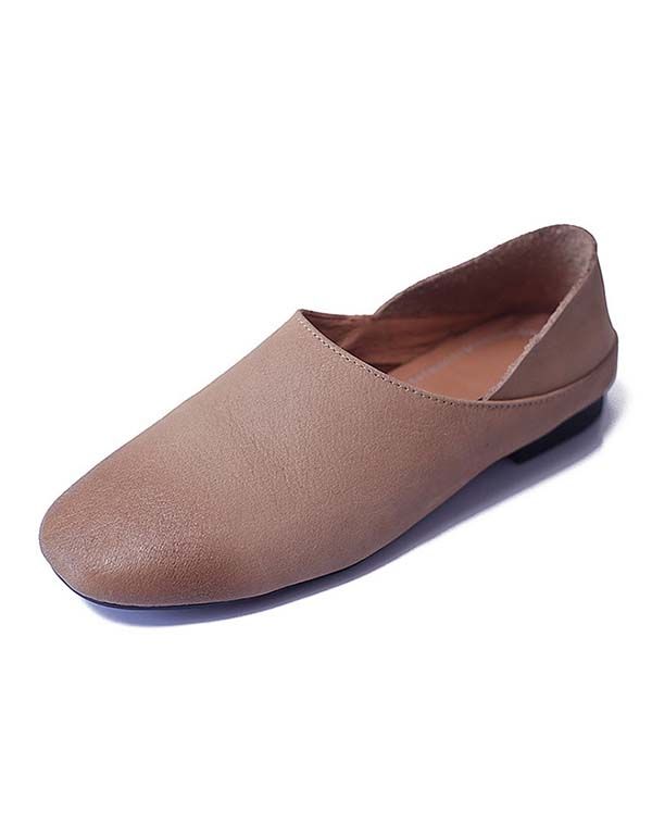 Retro-flats Aus Weichem Leder Mit Spitzer Zehenpartie Für Damen