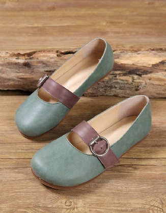 Retro-flats Zum Hineinschlüpfen Mit Schnalle Für Damen