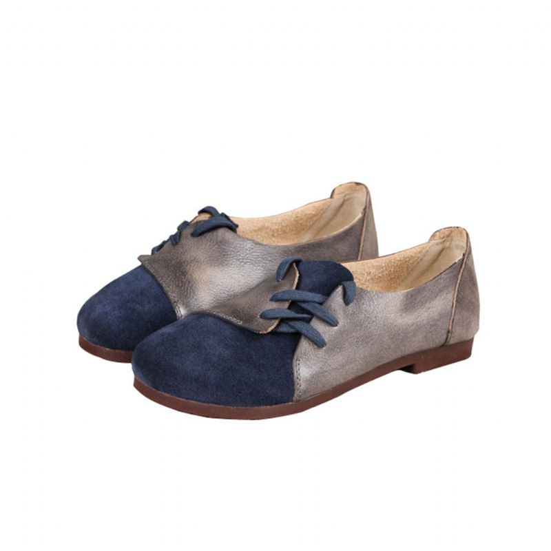 Retro Leder Damen Flache Schuhe 34-41 | Geschenk Schuhe