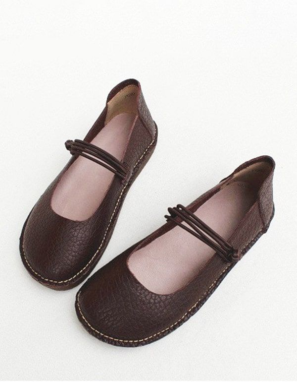 Retro-schuhe Für Damen Aus Weichem Weichem Leder