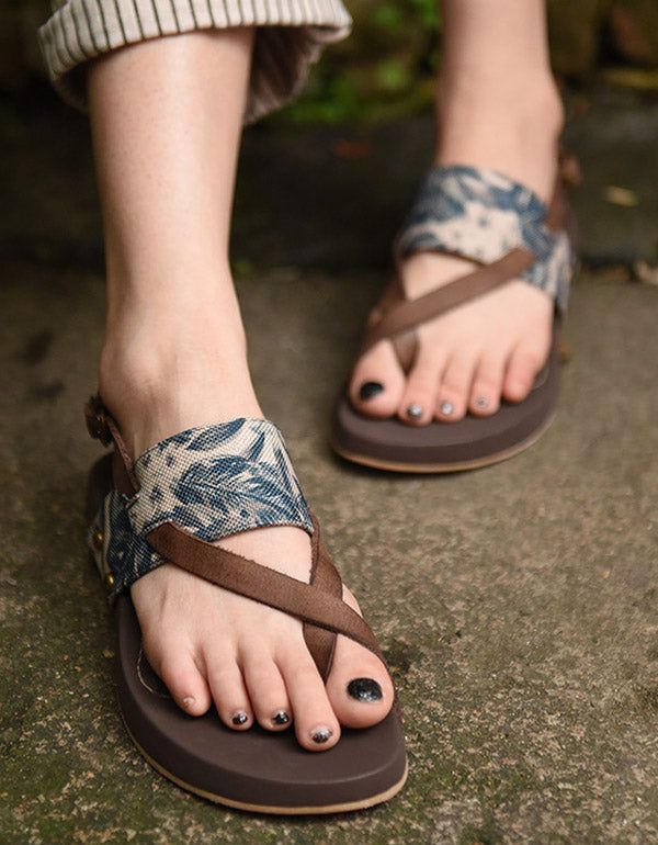 Sandalen Aus Echtem Leder Strandsandale Flip-flop