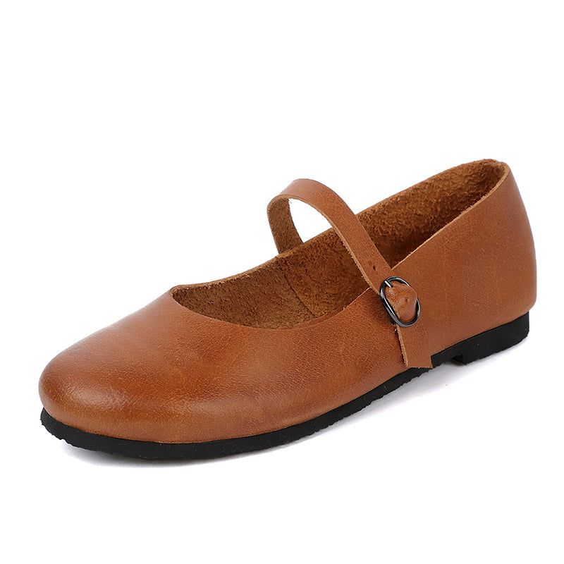 Schnalle Handgefertigte Retro-flats | Geschenk Schuhe