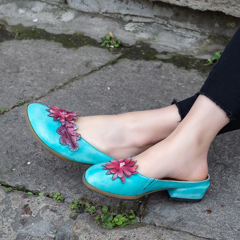 Sommer-retro-blumen-hausschuhe | Geschenk Schuhe