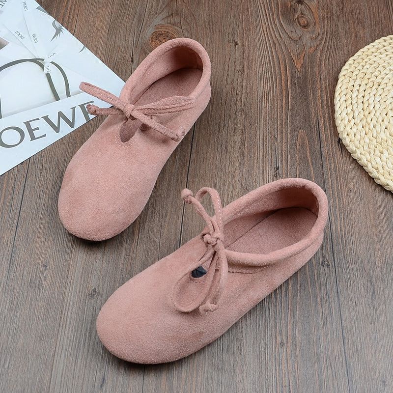 Spring Bequeme Veloursleder-flats Für Damen