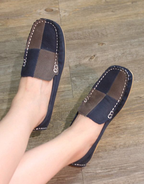 Spring Flache Handgefertigte Lederloafer