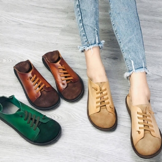 Spring Flats Farblich Passende Retro-loafer Für Damen