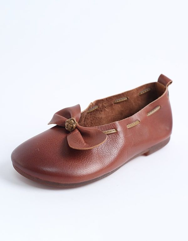 Spring Summer Flache Flats Aus Weichem Leder Mit Bowknot