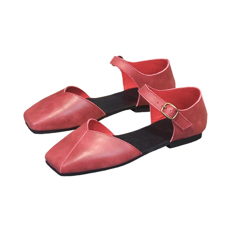 Square Head Retro Damen Sommersandalen