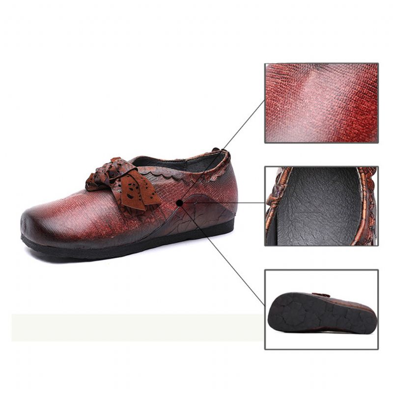 Winter Handgefertigte Retro Leder Flache Schuhe | Geschenk Schuhe