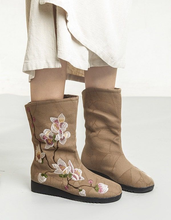 Bestickte Winter-baumwollstiefel Im Chinesischen Ethno-stil