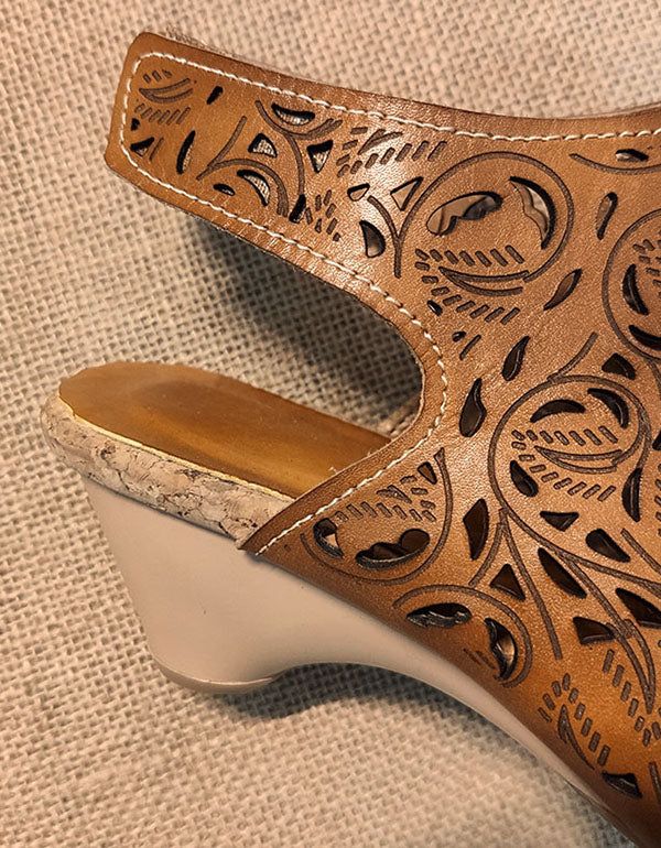 Summer Camel Retro Ethnic Schuhe Mit Absatz Spitz 36-42