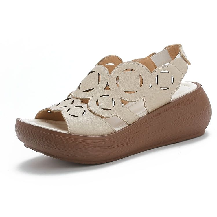 Fish Toe Hollow Wedge Damen Sandalen Slingback