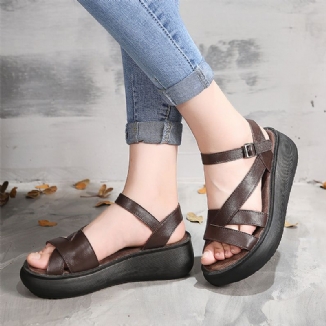 Handgefertigte Sommersandalen Mit Retro-keil | Obiono