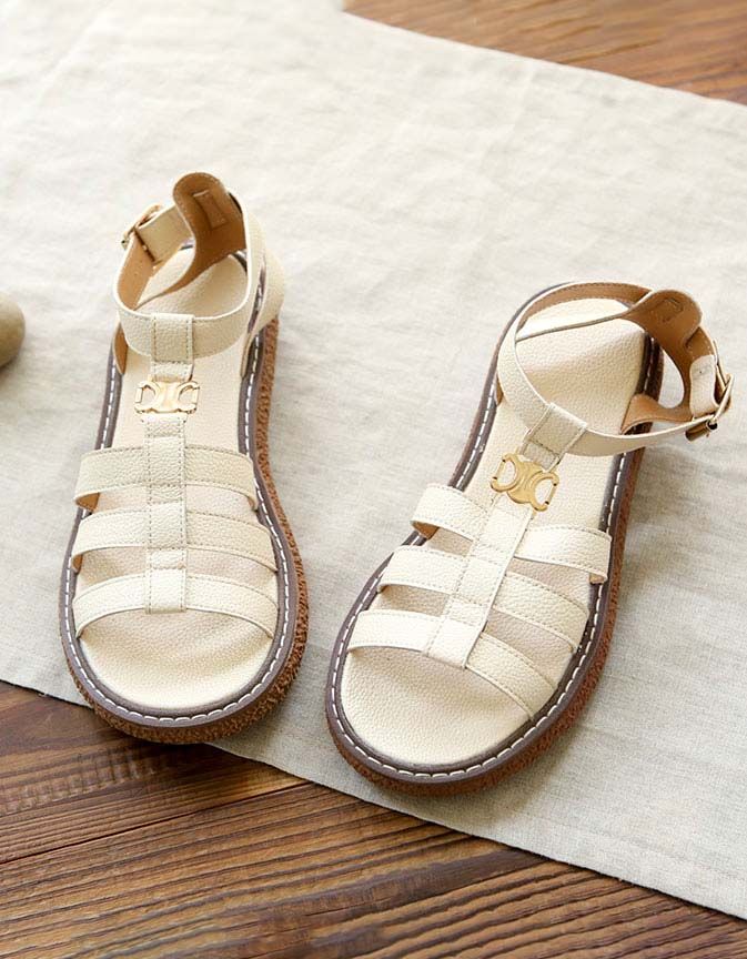 Handgemachte Retro Riemchensandalen Urlaub