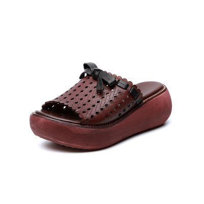 Retro Damenhausschuhe Mit Mittelhohem Absatz | Geschenk Schuhe