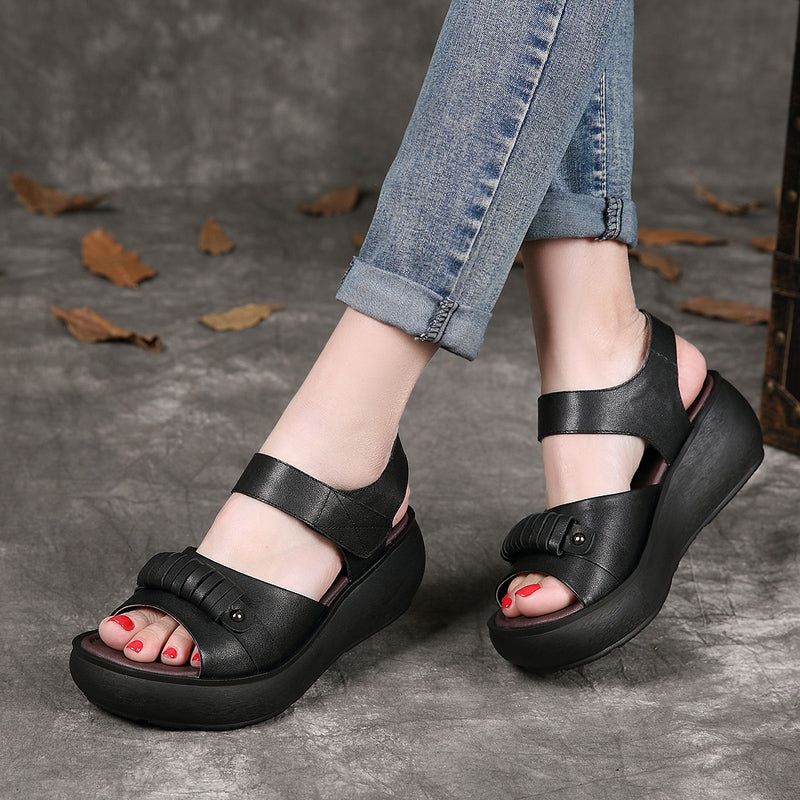 Retro-leder-frauen-sommer-keil-sandalen