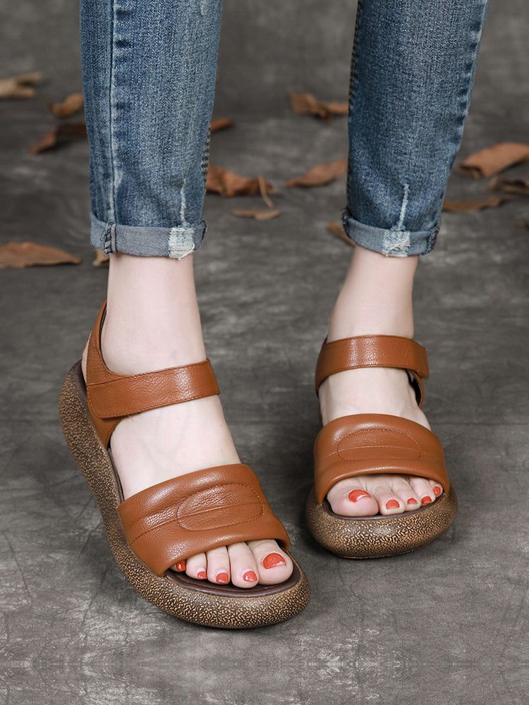 Retro-sommer-damensandalen Mit Keilabsatz