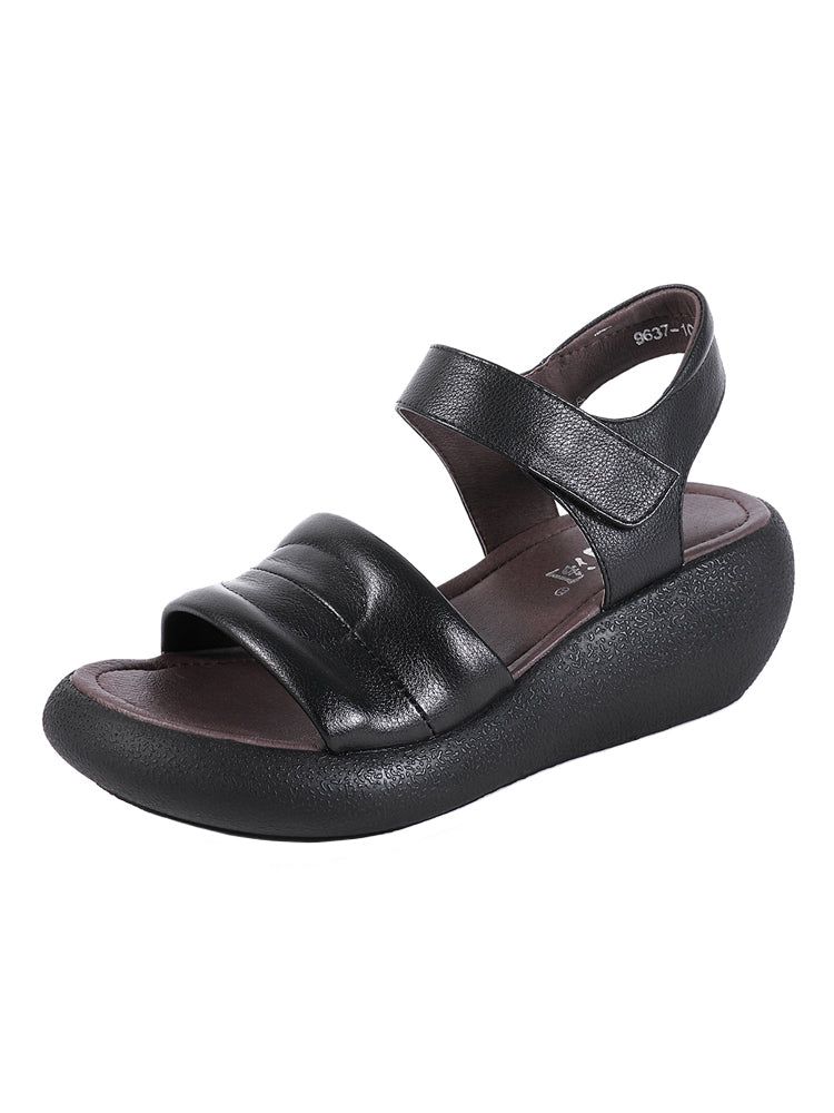 Retro-sommer-damensandalen Mit Keilabsatz