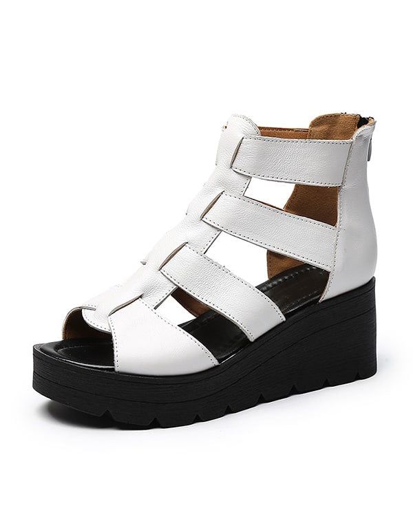 Riemchen Rom Retro Keilsandalen Für Damen