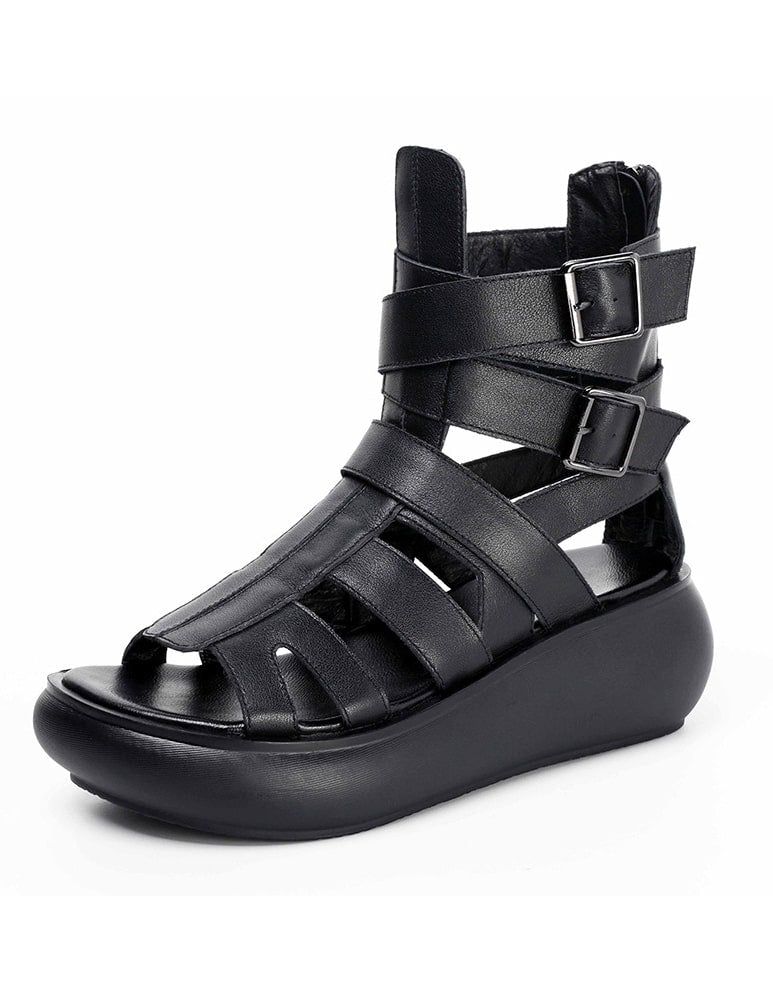 Sandalen Mit Kreuzriemen Sommerstiefel Schwarz