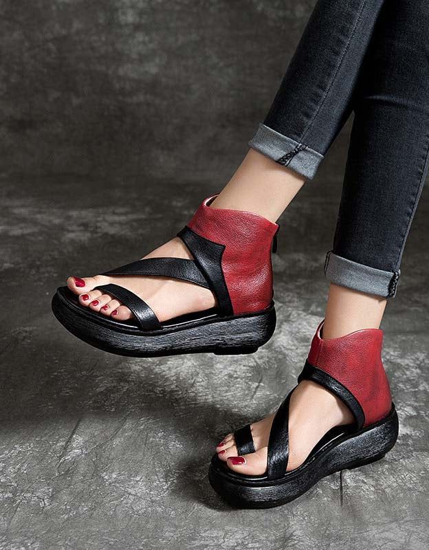 Sommer-keil-retro-fashion-riemen-sandalen