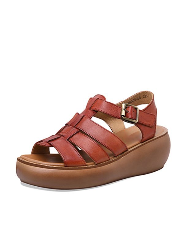 Sommerliche Keilsandalen Retro Handarbeit Bequem