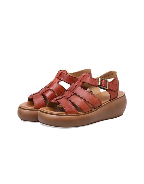 Sommerliche Keilsandalen Retro Handarbeit Bequem