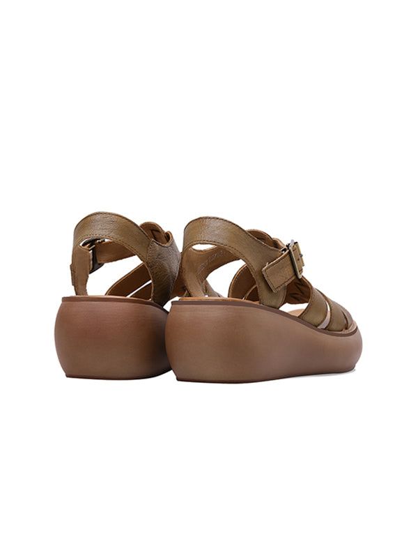 Sommerliche Keilsandalen Retro Handarbeit Bequem