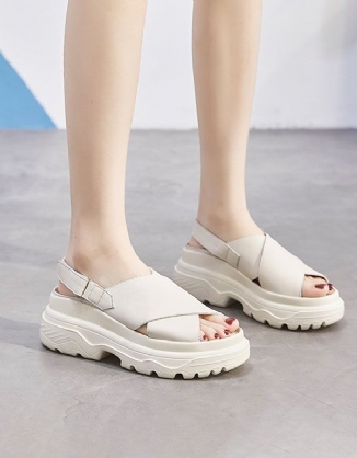 Sommerliche Retro-plateau-sandalen Für Damen Mit Aussparungen