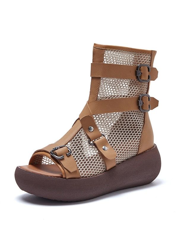 Sommerliche Riemchensandalen Aus Mesh Mit Offenem Zehenbereich