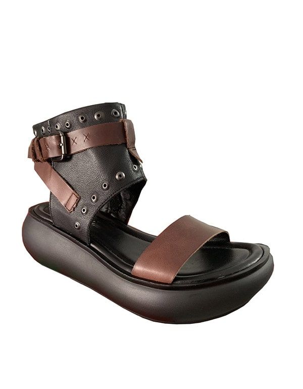 Sommermode-sandalen Aus Retro-leder