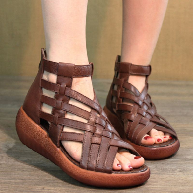 Summer Vintage Wedge Woven Sandalen