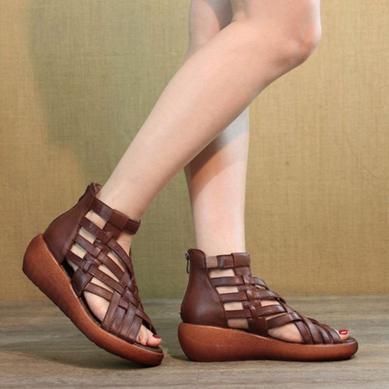 Summer Vintage Wedge Woven Sandalen