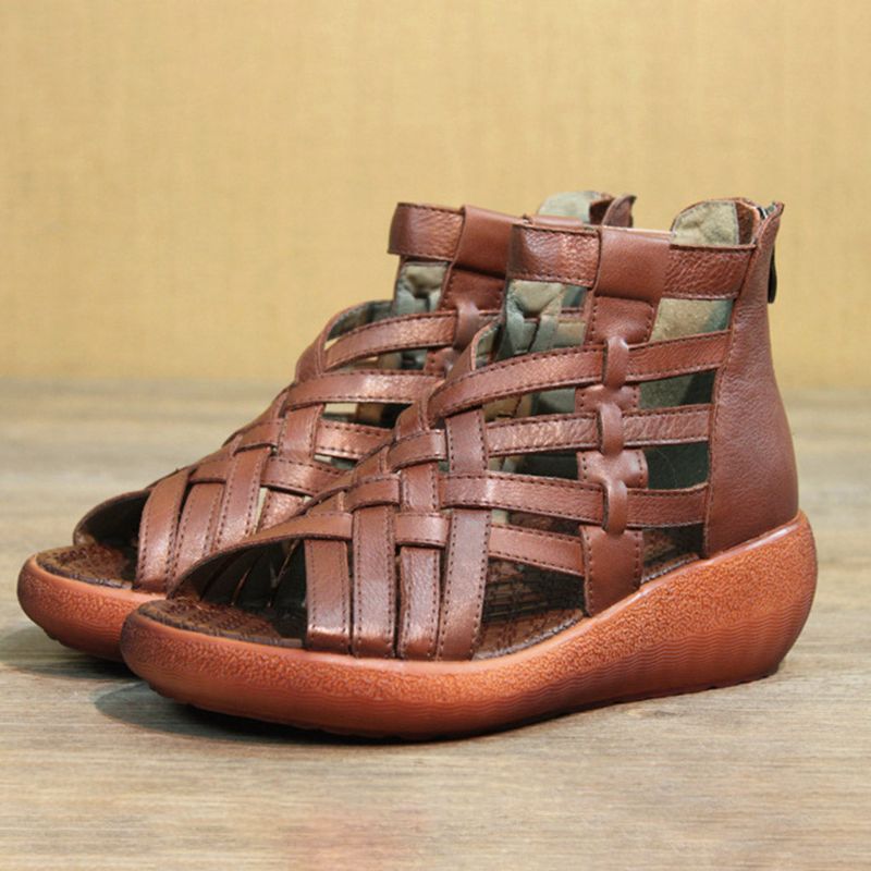 Summer Vintage Wedge Woven Sandalen