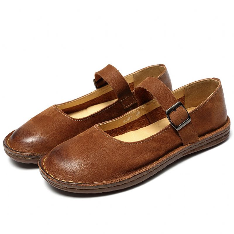 Handgefertigte Retro Flachschnalle | Geschenk Schuhe | 35-42