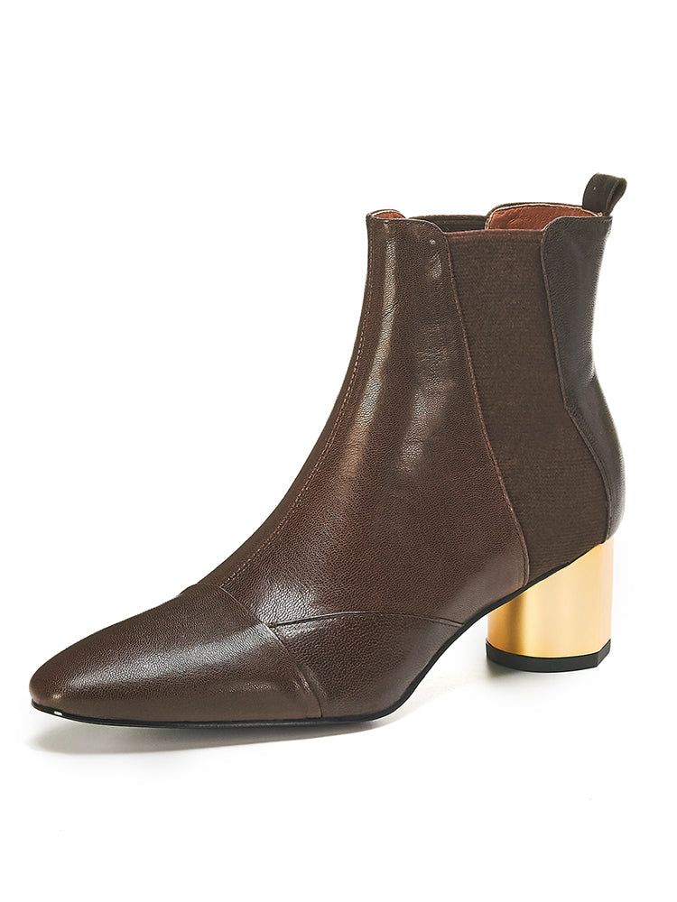 Spring Chelsea Boots Mit Dickem Absatz Und Spitzem Absatz 35-41